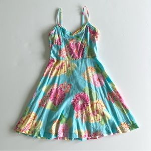 Aeropostale Blue and Multicolor Floral Dress, Small